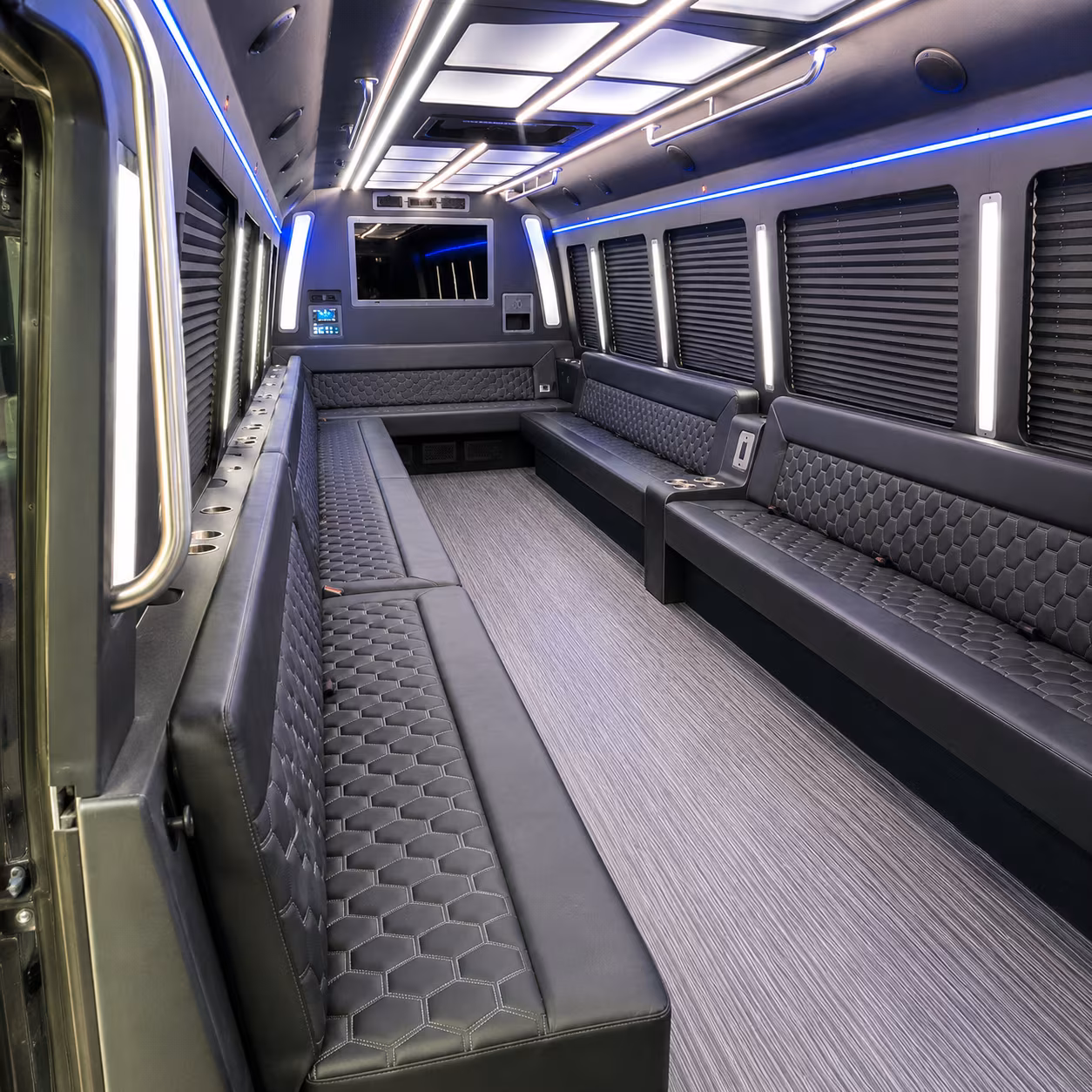 Flagstaff Birthday, Sweet 16, & Quinceañera Transportation party bus interior