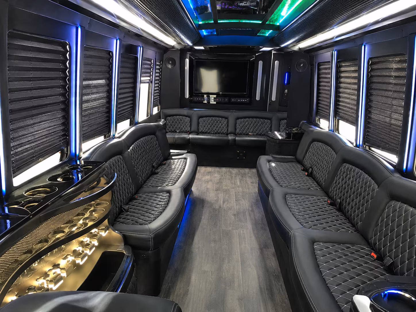 Flagstaff Private Event Transportation party bus interior