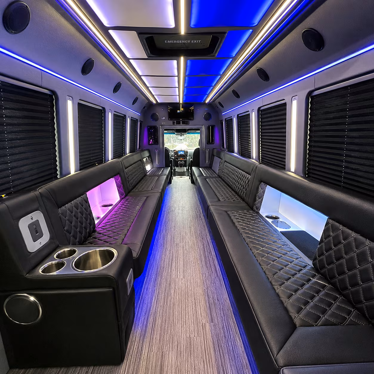 Flagstaff Wedding Transportation party bus interior