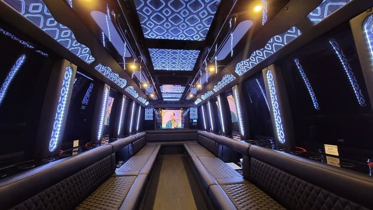 Tempe 40 Passenger Limo Bus Interior